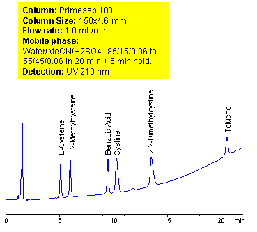 HPLC Application for Simultaneous Separation of Amino Acids, Hydrophilic Acidic and Hydrophobic Neutral Compounds Chromatogramm