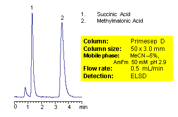 HPLC Separation of Succinic and Methylmalonic Acids Chromatogramm