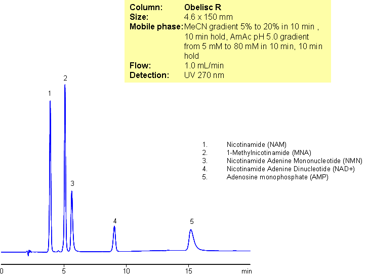 Separation of Nicotinamide and Related Substances Chromatogramm
